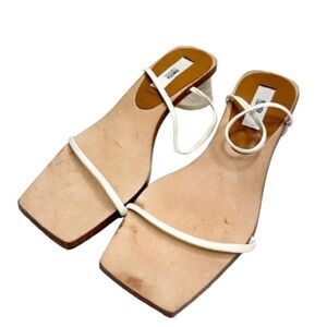 Miista Ellie Beach White Size 5US Strappy Sandals Clear Heels Square Toe